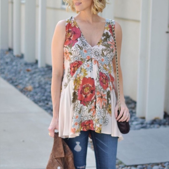FREE PEOPLE Backyard Floral Tunic Dress - Picture 5 of 5